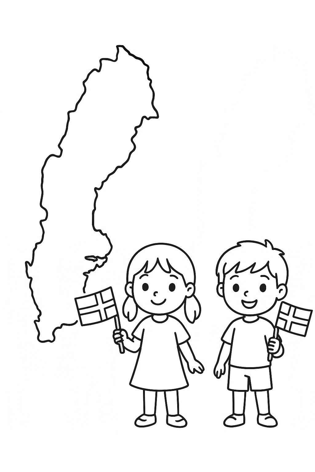 Kolorowanka Narysuj Szwecja bezpłatny wydruku prosty