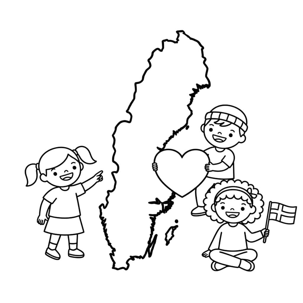 Kolorowanka Narysuj Szwecja