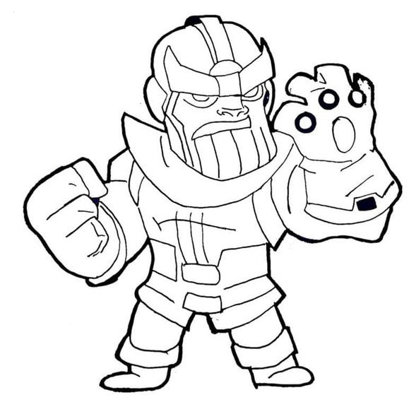 Kolorowanka Narysuj Thanos Uroczy
