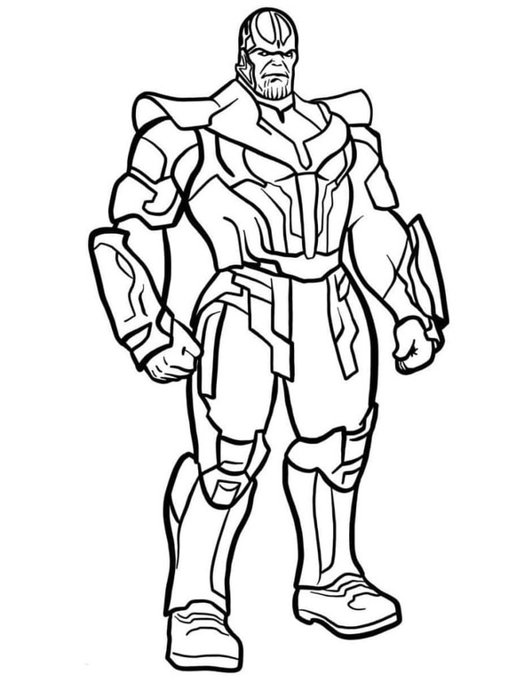 Kolorowanka Narysuj Thanos bezpłatna łatwy do druku