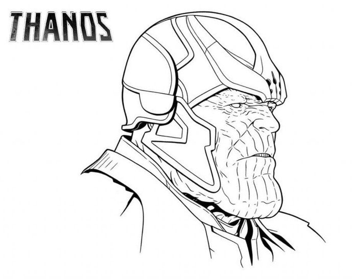 Kolorowanka Narysuj Thanos łatwy