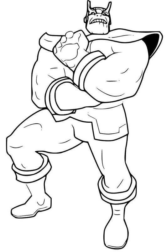 Kolorowanka Narysuj Thanos podstawowy do druku