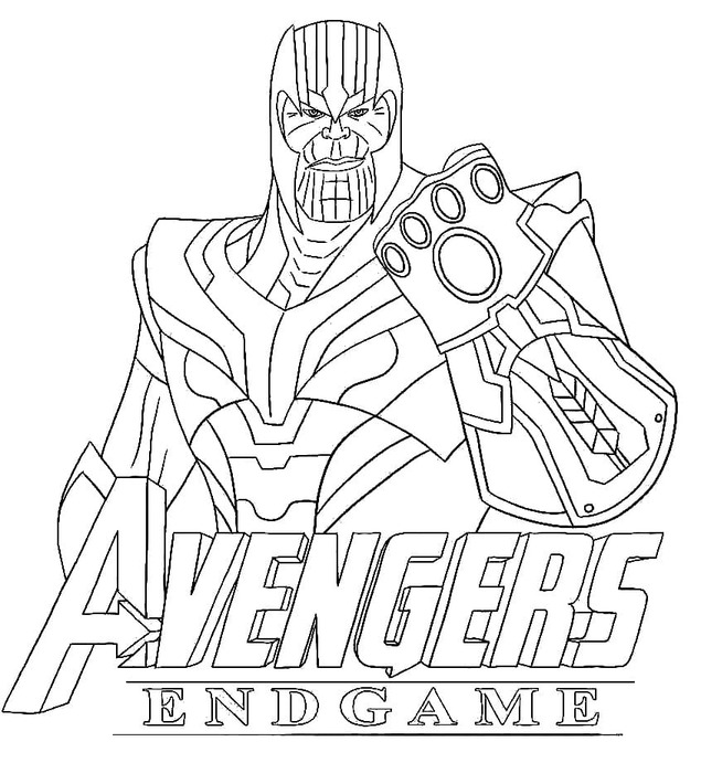 Kolorowanka Narysuj Thanos wydruku