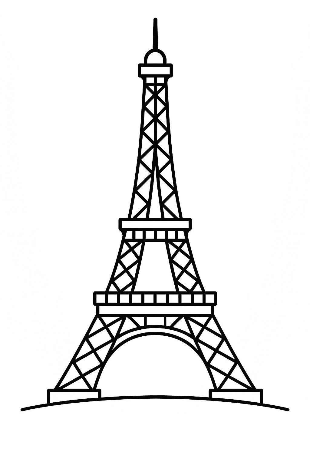 Kolorowanka Narysuj Wieża Eiffla bezpłatny łatwy