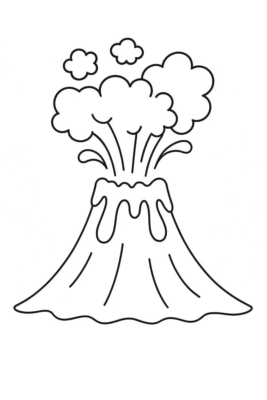 Kolorowanka Narysuj Wulkan Łatwy