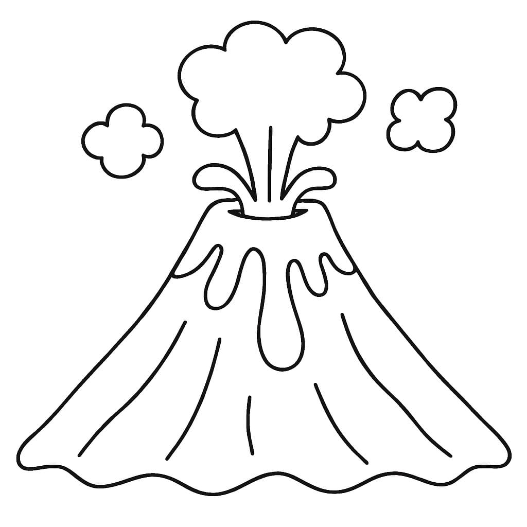 Kolorowanka Narysuj Wulkan bezpłatna podstawowy