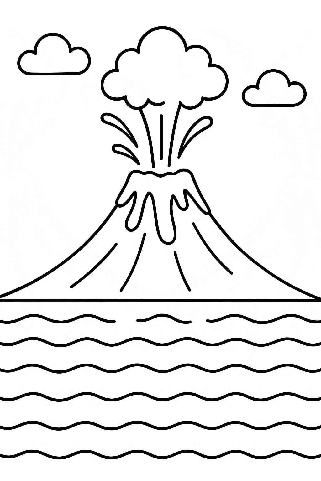 Kolorowanka Narysuj Wulkan bezpłatnie dla dzieci
