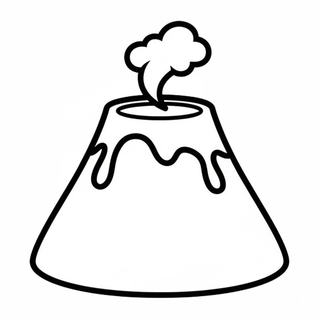 Kolorowanka Narysuj Wulkan bezpłatny wydruku