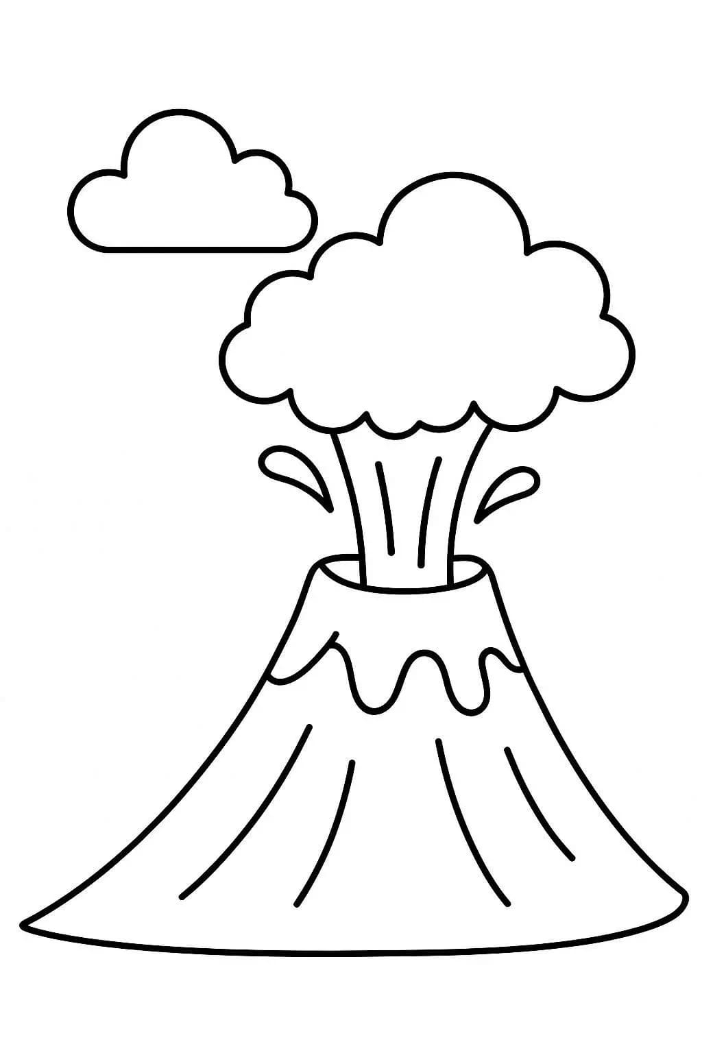 Kolorowanka Narysuj Wulkan dla dzieci