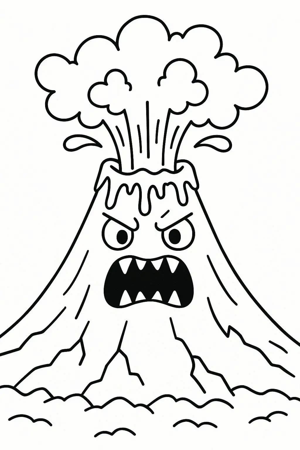 Kolorowanka Narysuj Wulkan do druku