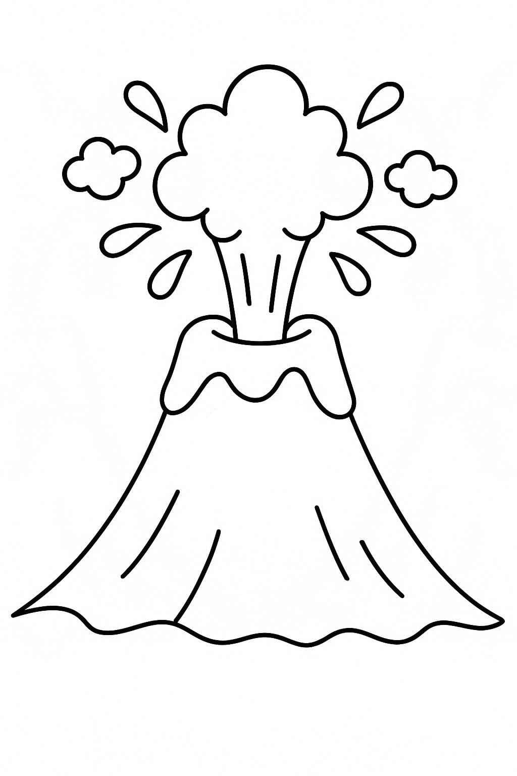 Kolorowanka Narysuj Wulkan prosty