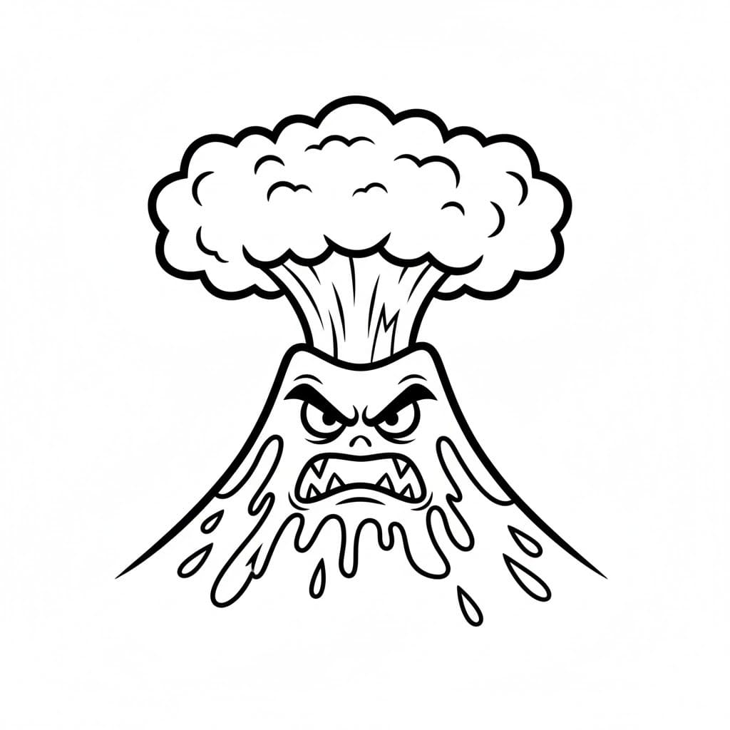 Kolorowanka Narysuj Wulkan