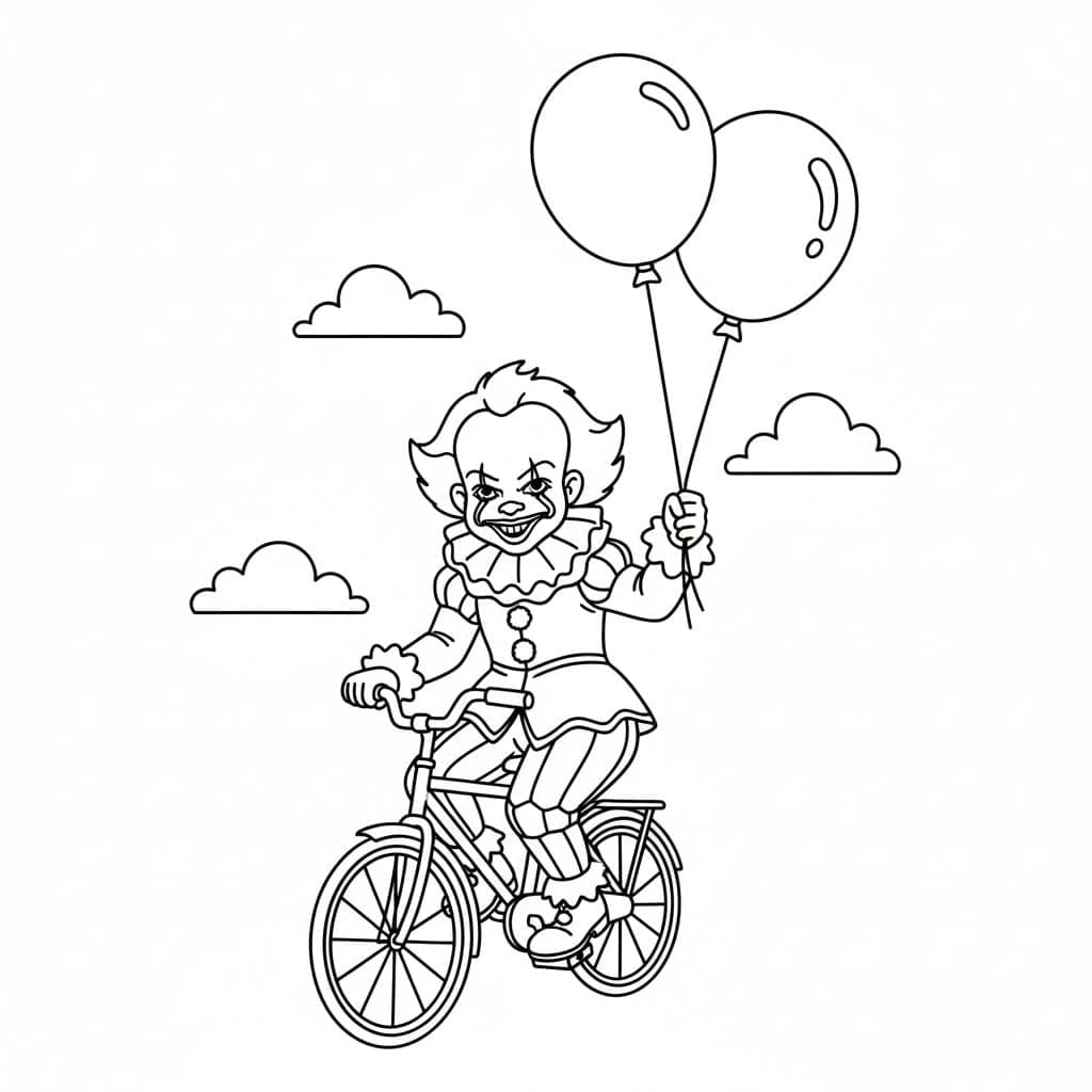 Kolorowanka Pennywise bezpłatny wydruku łatwy