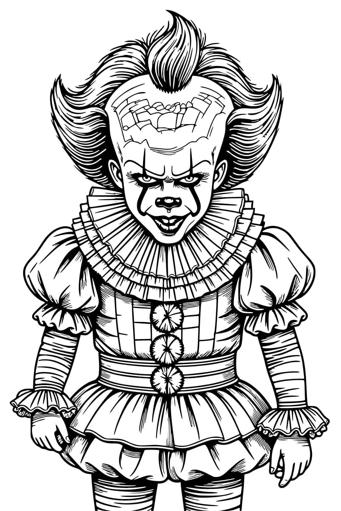 Kolorowanka Pennywise bezpłatny wydruku podstawowy