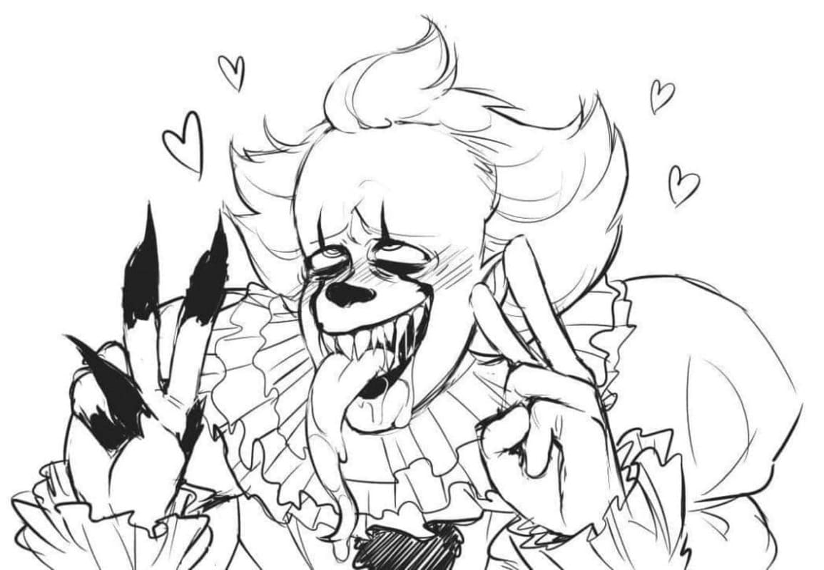 Kolorowanka Pennywise prosty u dzieci