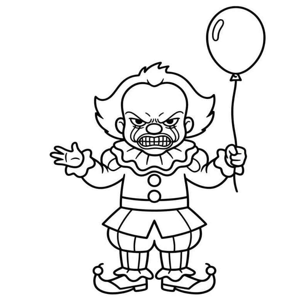 Kolorowanka Pennywise wydruku dla dzieci