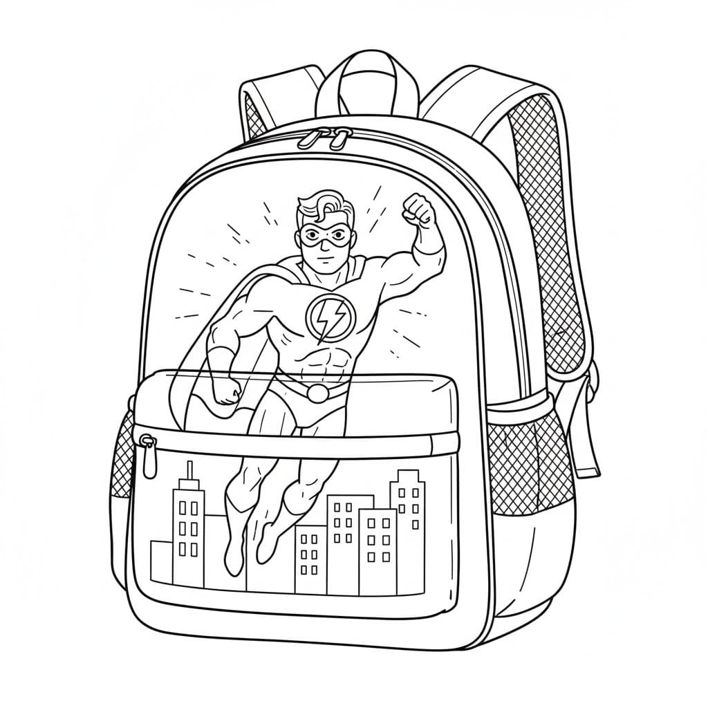 Kolorowanka Plecak bezpłatny wydruku