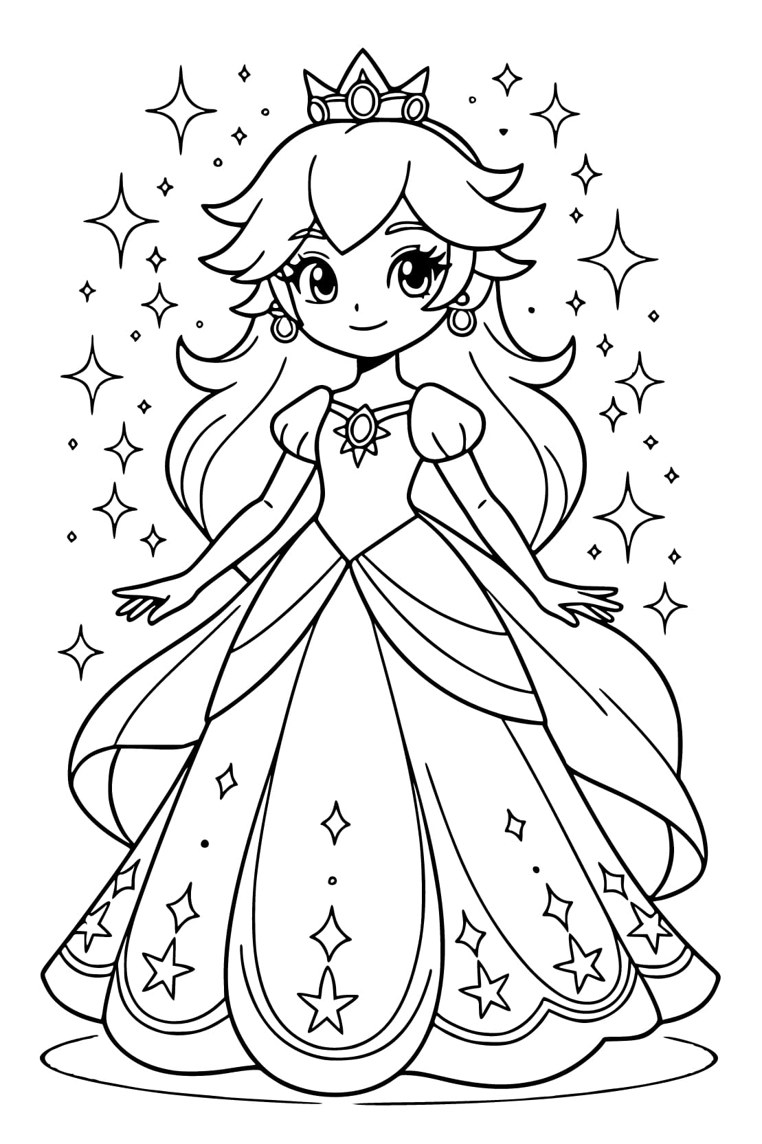 Kolorowanka Rosalina wydruku dla dzieci