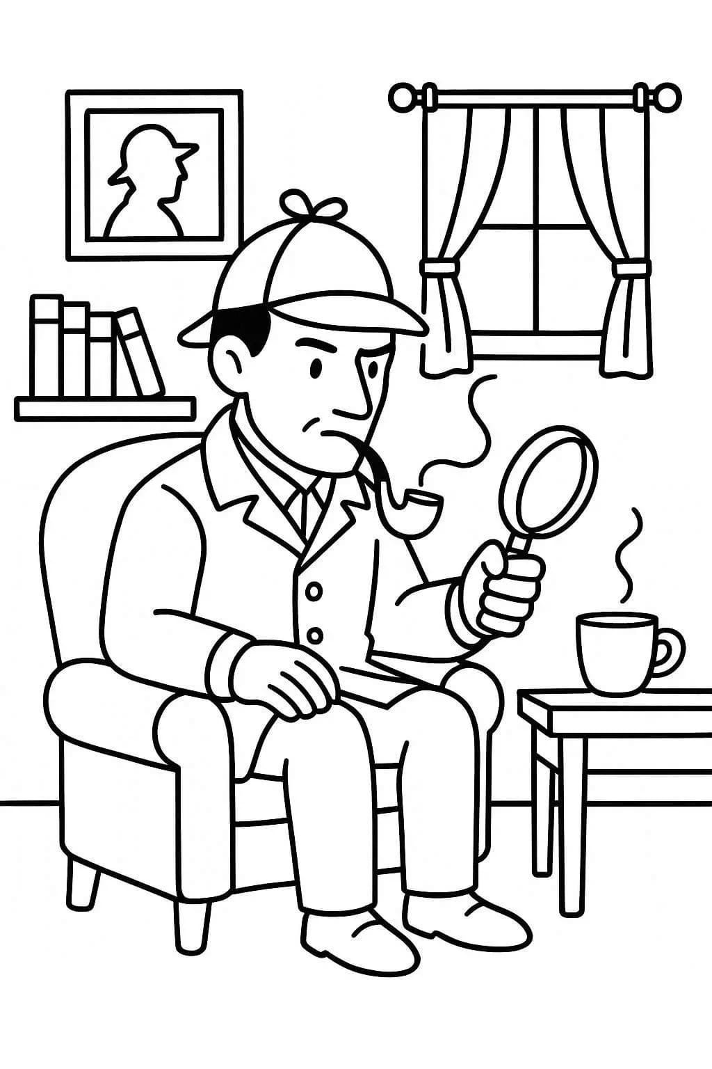 Kolorowanka Sherlock Holmes podstawowe u dzieci