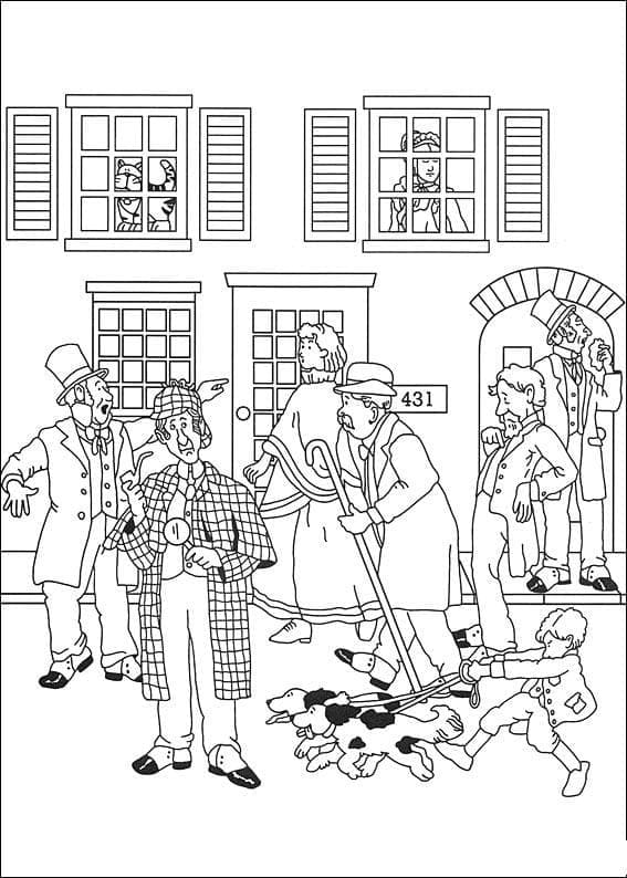 Kolorowanka Sherlock Holmes wydruku dla dzieci
