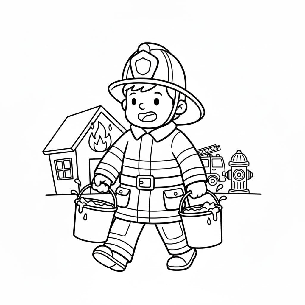 Kolorowanka Strażak 7