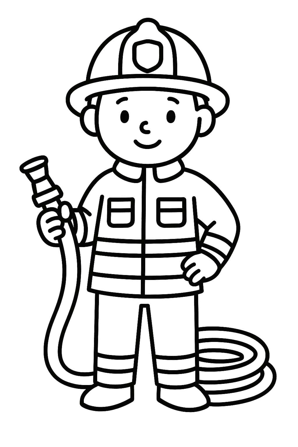 Kolorowanka Strażak bezpłatny wydruku dla dzieci