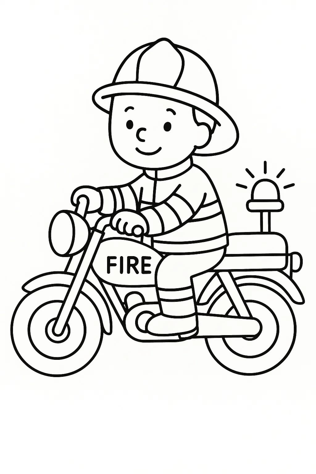 Kolorowanka Strażak wydruku dla dzieci