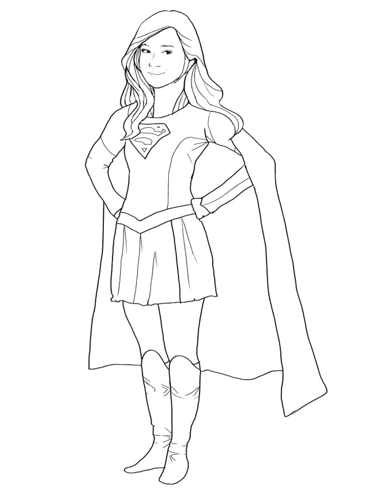 Kolorowanka Supergirl bezpłatnie dla dzieci