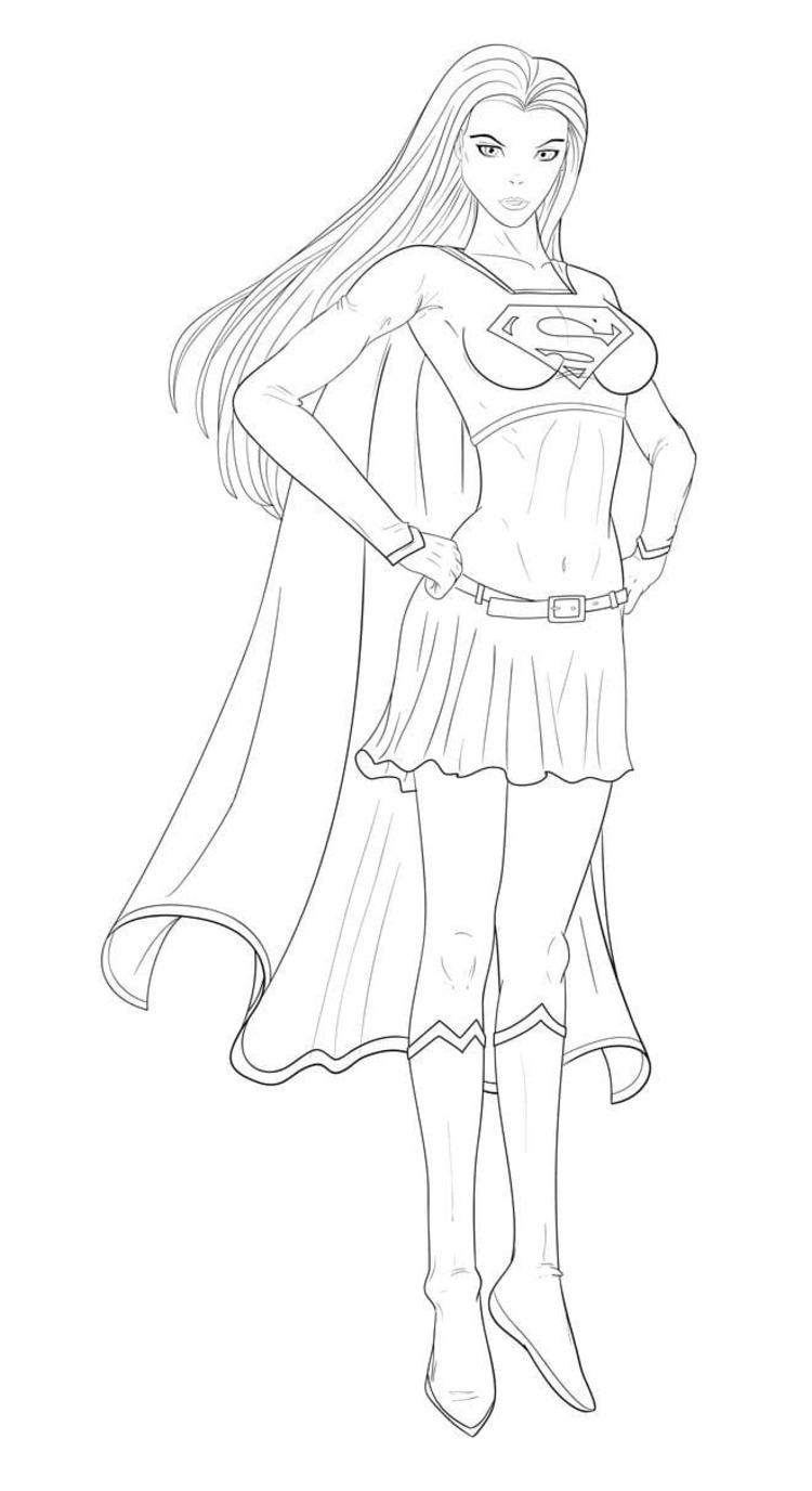 Kolorowanka Supergirl bezpłatnie do druku dla dzieci