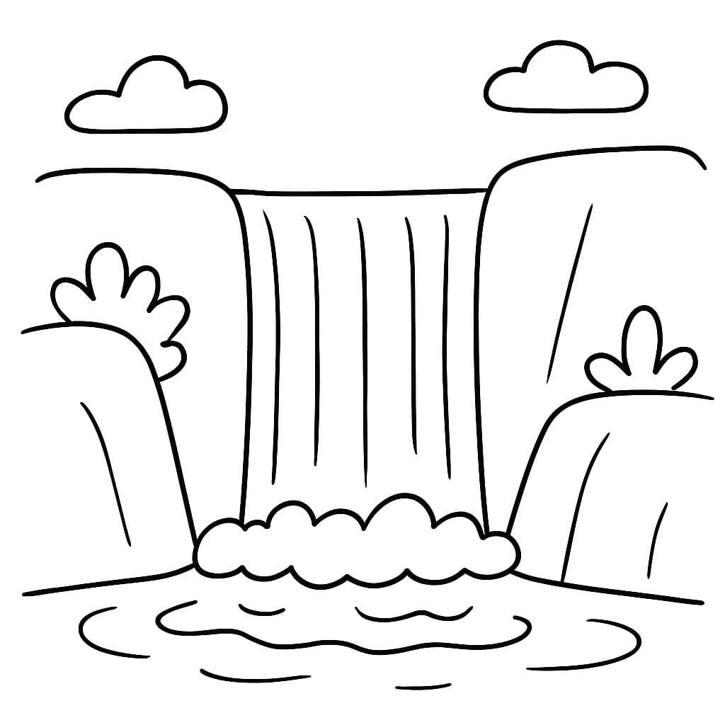 Kolorowanka Wodospad wydruku