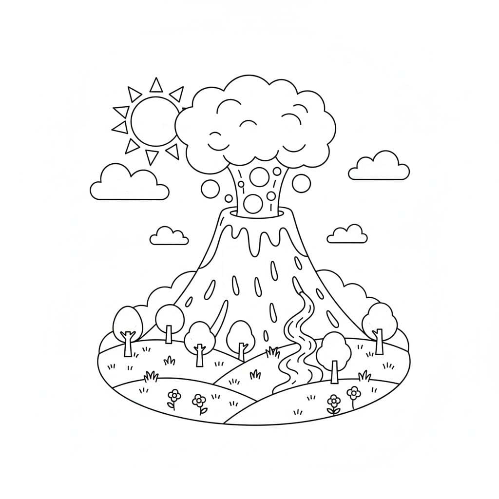 Kolorowanka Wulkan 3