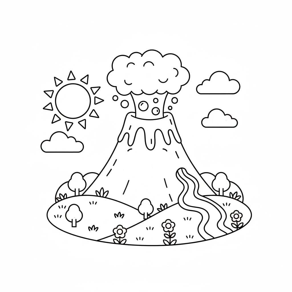 Kolorowanka Wulkan 4