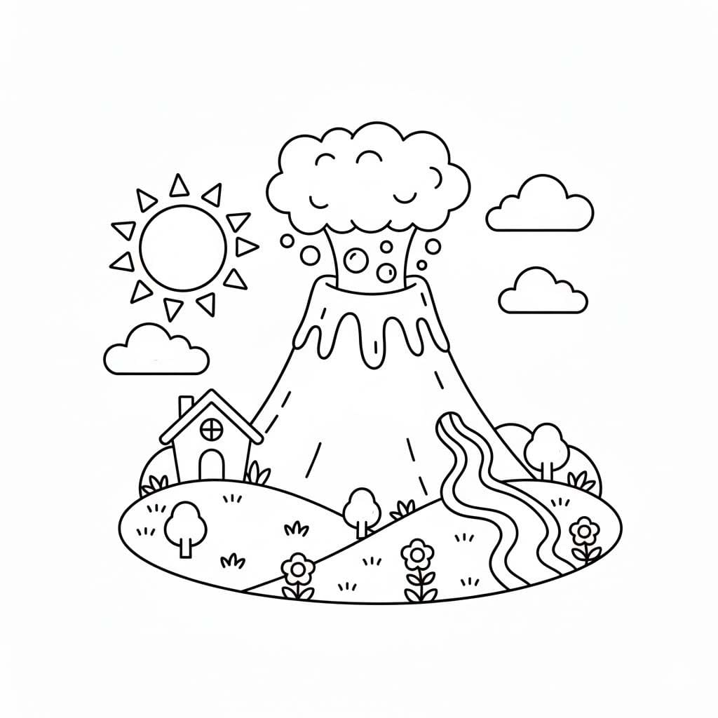 Kolorowanka Wulkan 8