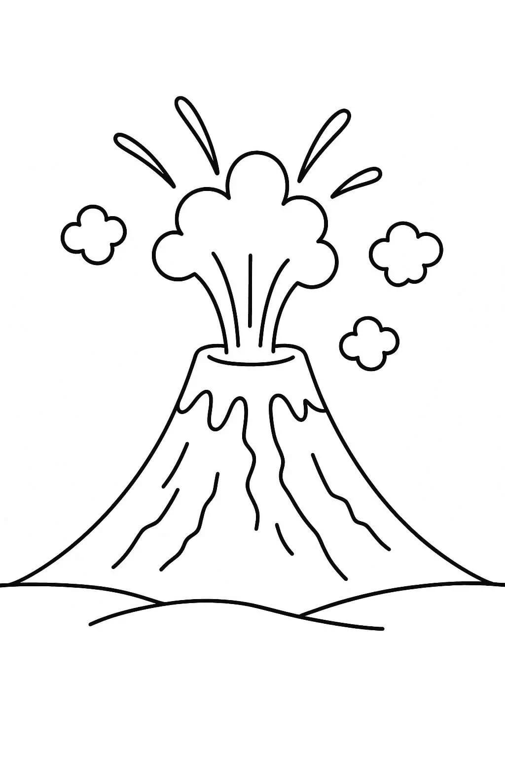 Kolorowanka Wulkan bezpłatnie do druku dla dzieci