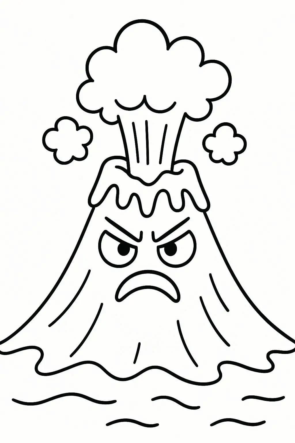 Kolorowanka Wulkan do druku dla dzieci