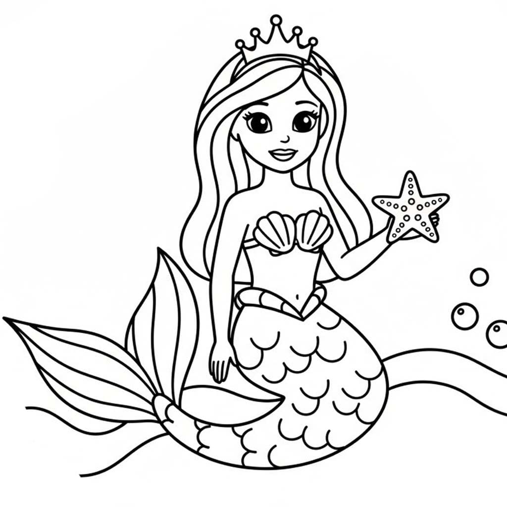 Kolorowanka Barbie Syrenka 1