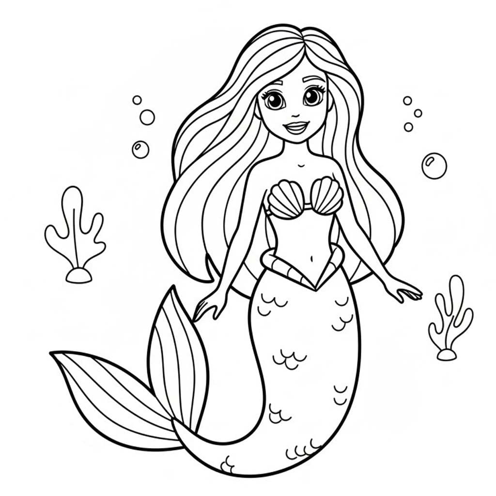 Kolorowanka Barbie Syrenka 2