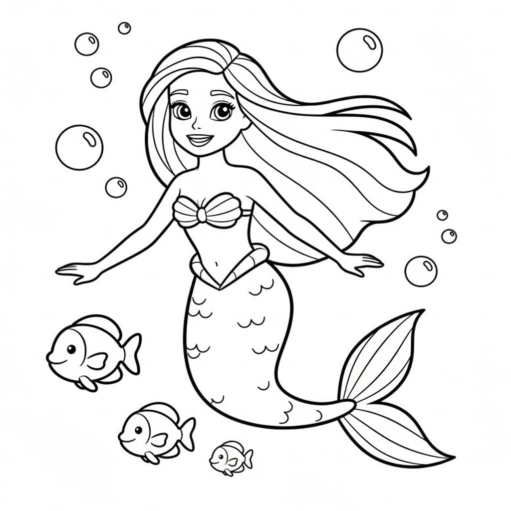 Kolorowanka Barbie Syrenka 3