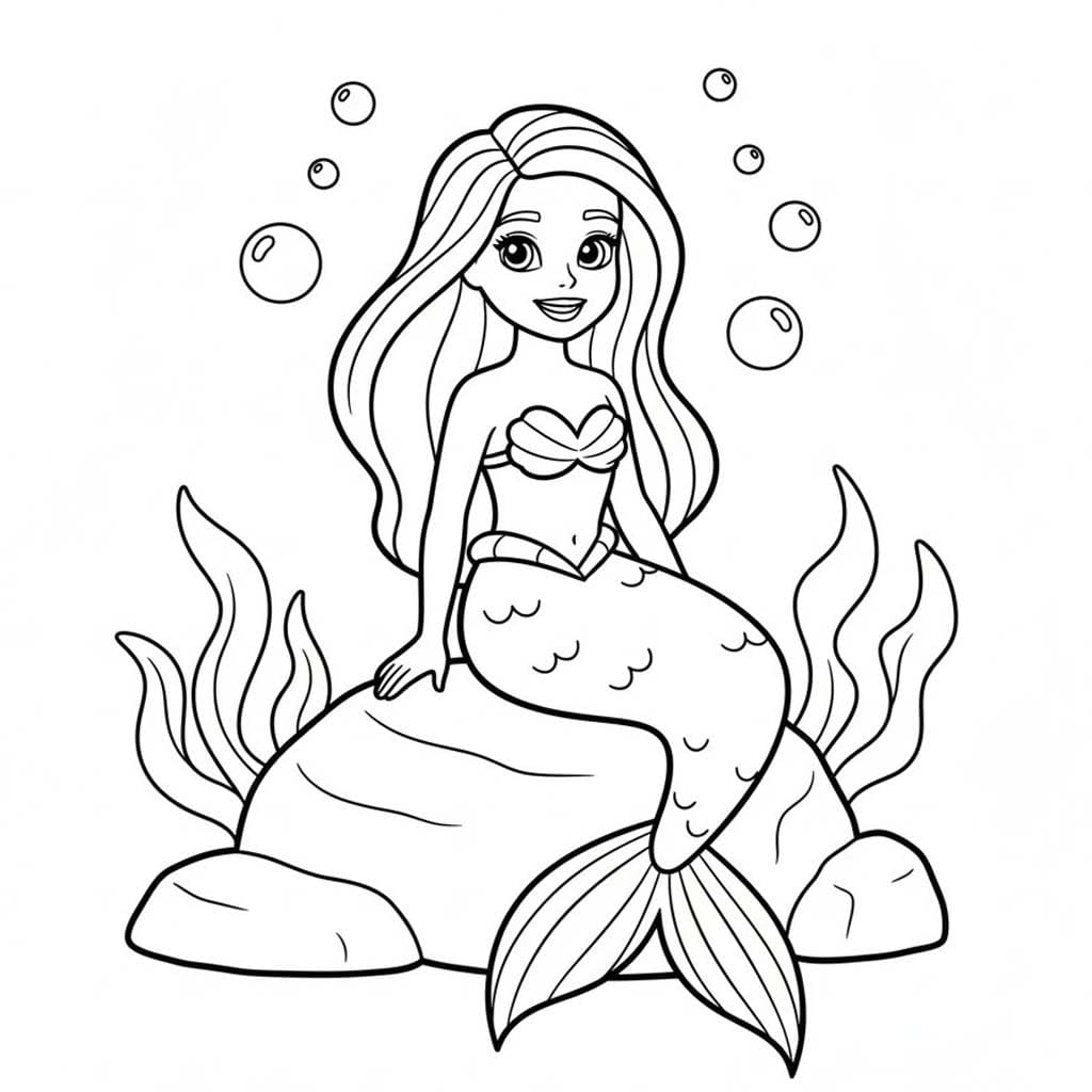 Kolorowanka Barbie Syrenka 4