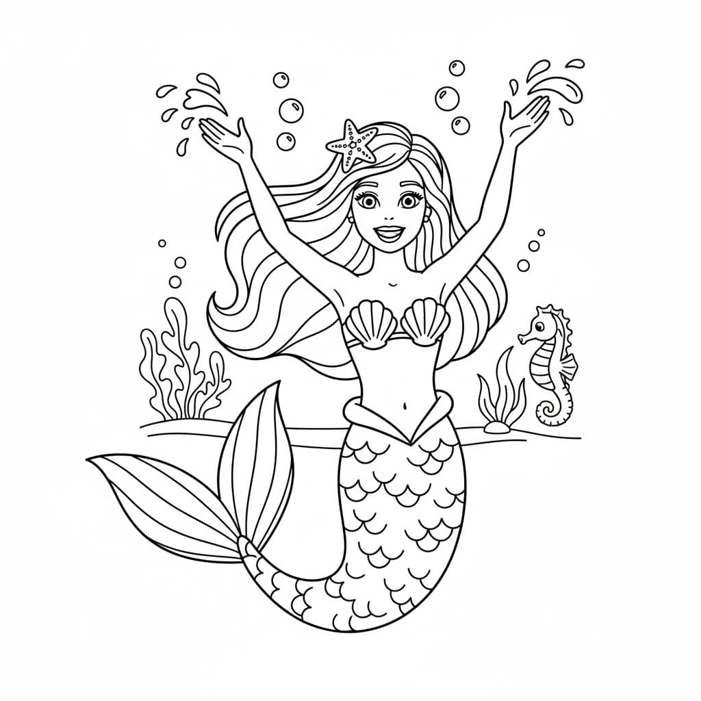 Kolorowanka Barbie Syrenka 5