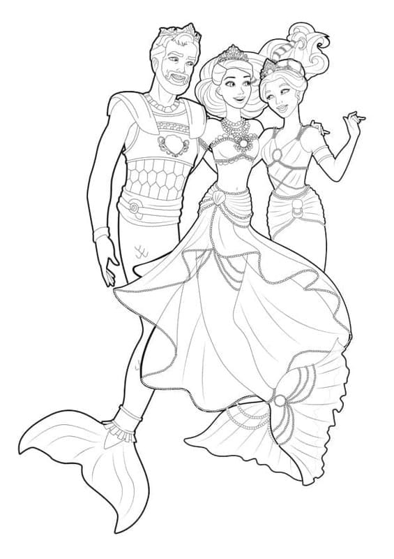 Kolorowanka Barbie Syrenka wydruku dla dzieci