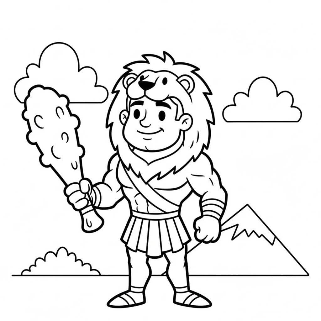 Kolorowanka Herkules bezpłatny prosty