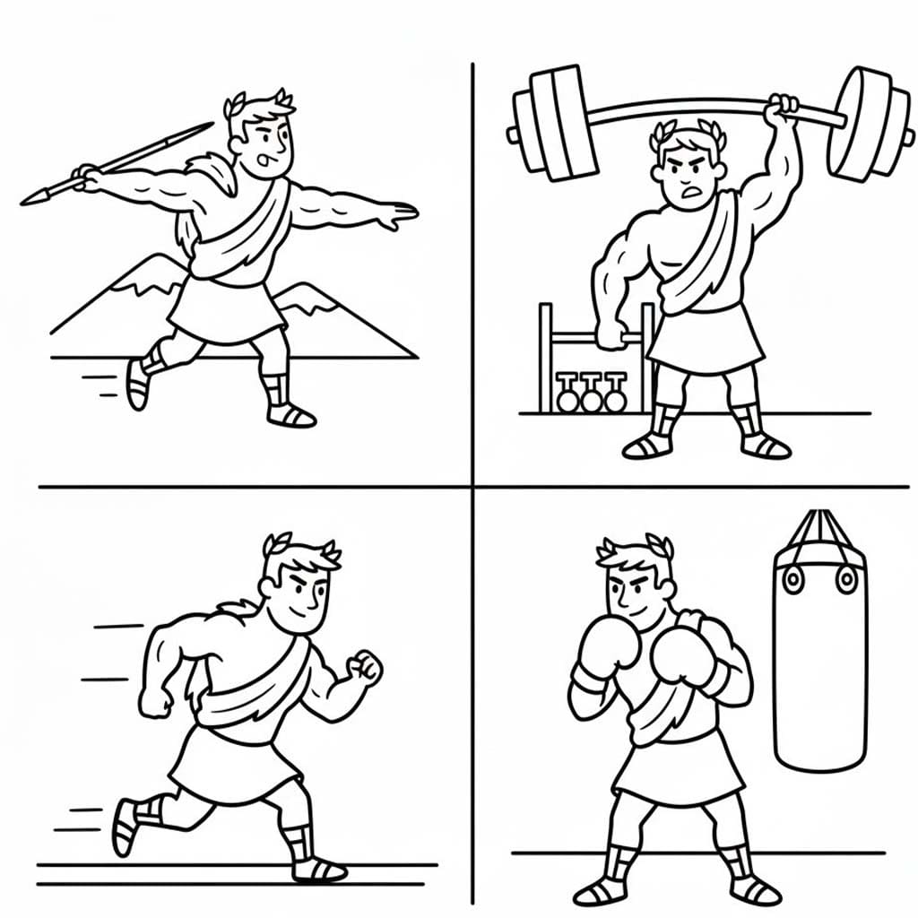 Kolorowanka Herkules bezpłatny wydruku prosty