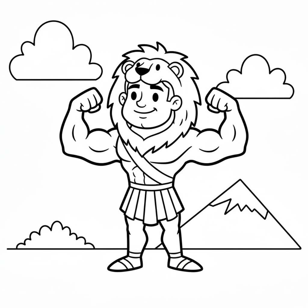 Kolorowanka Herkules wydruku prosty