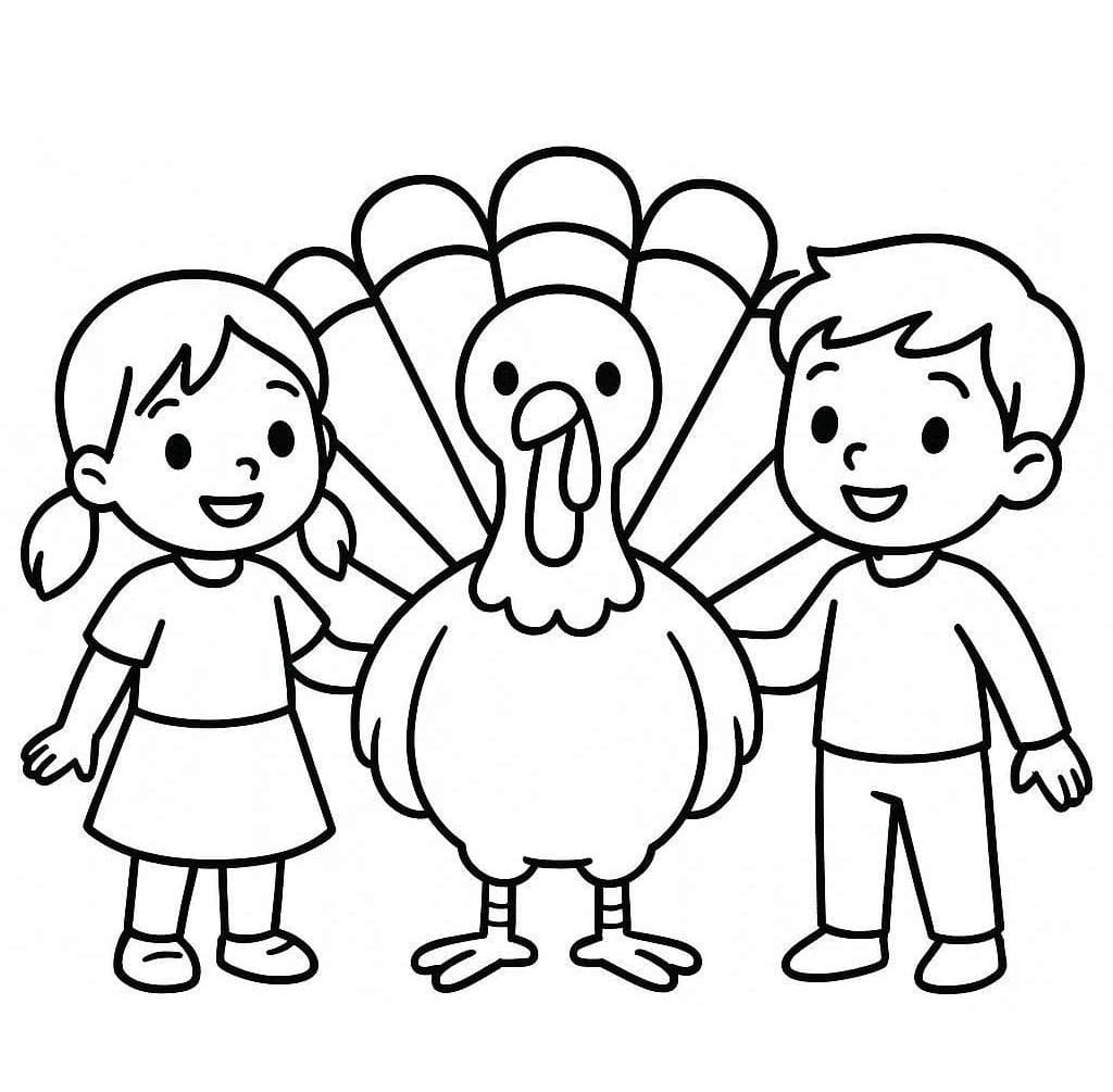 Kolorowanka Indyk bezpłatny prosty