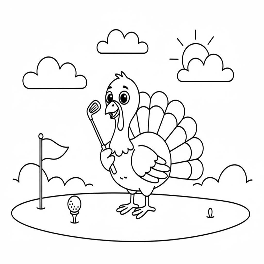Kolorowanka Indyk bezpłatny wydruku dla dzieci