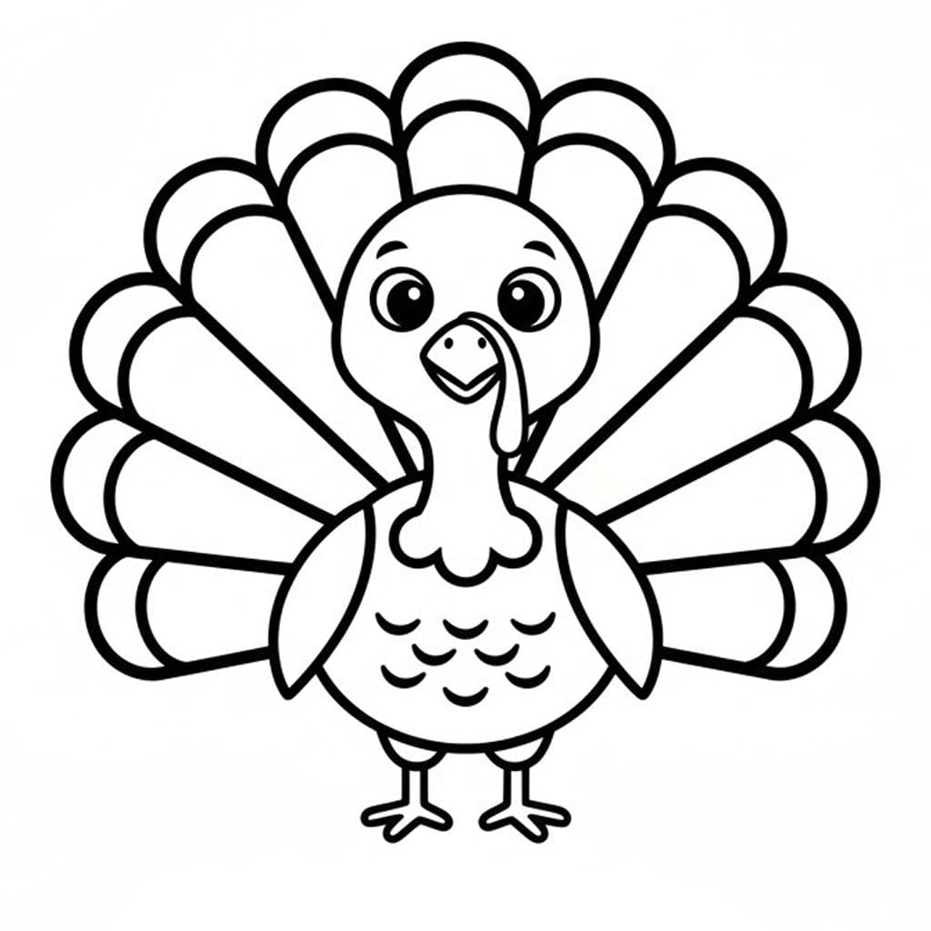 Kolorowanka Indyk wydruku łatwy