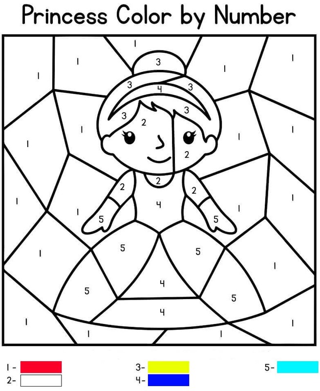 Kolorowanka Księżniczka Kolorowanie Według Numerów prosty