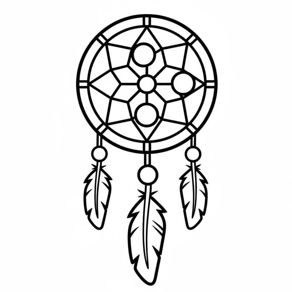 Kolorowanka Łapacz Snów bezpłatny wydruku