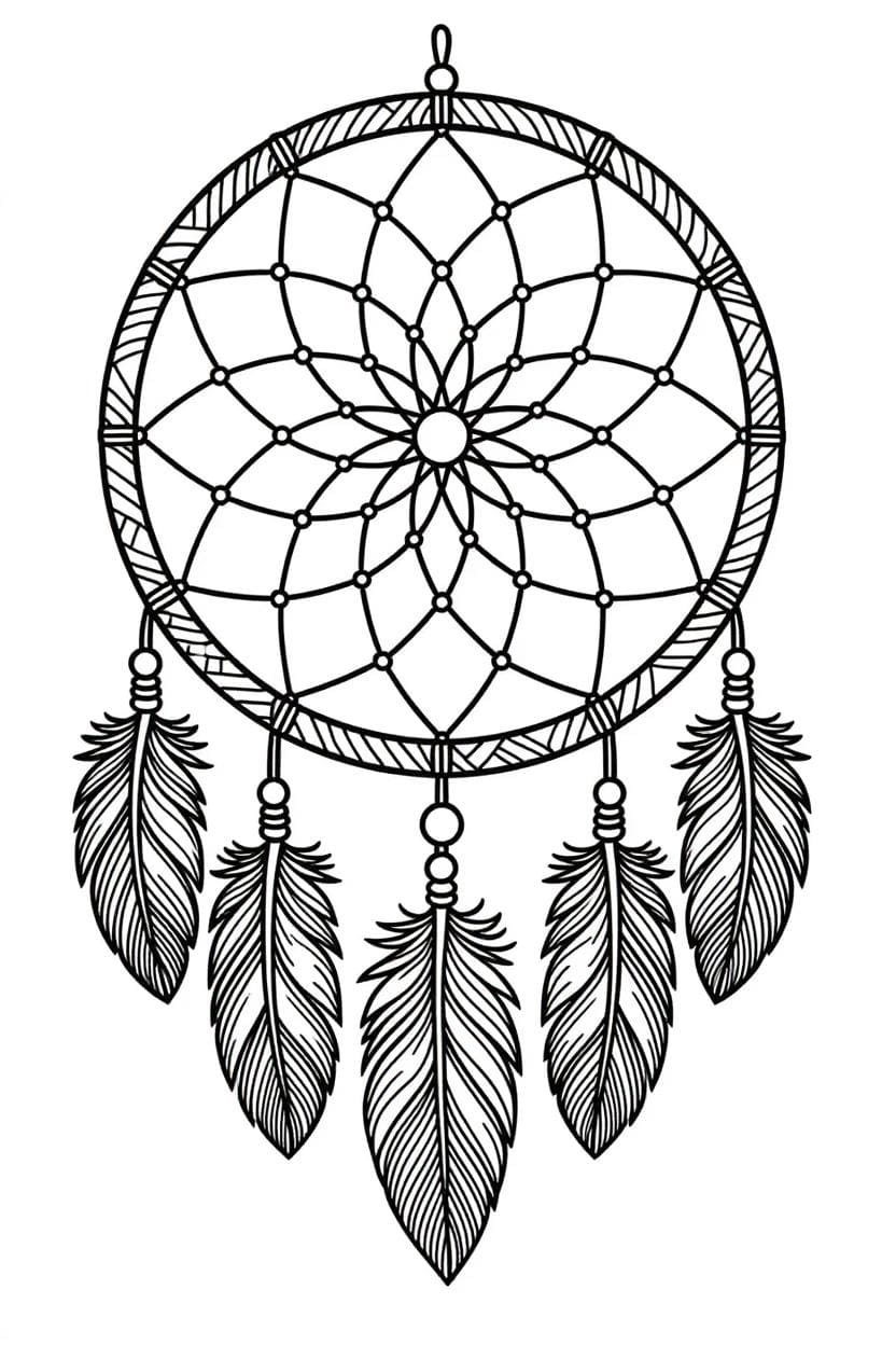 Kolorowanka Łapacz Snów wydruku dla dzieci